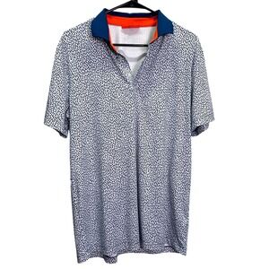 REDVANLY Mens Stearn Admiral Polo Shirt Size M Performance Golf Blue Teardrop